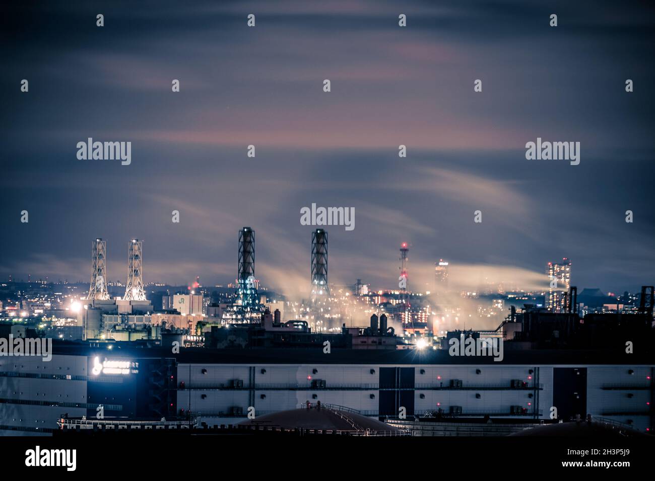 Vista notturna di Tokyo dalla regione di Keihin Foto Stock