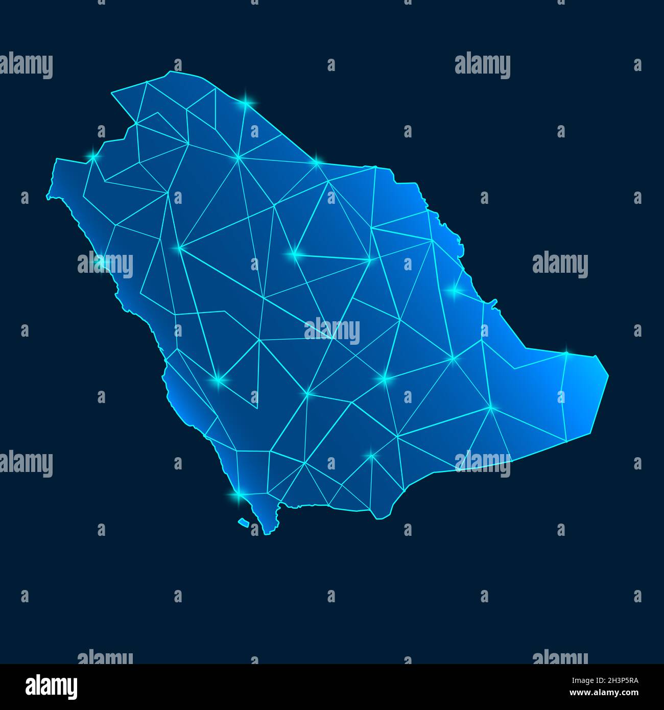 Mappa di Arabia Saudita Foto Stock