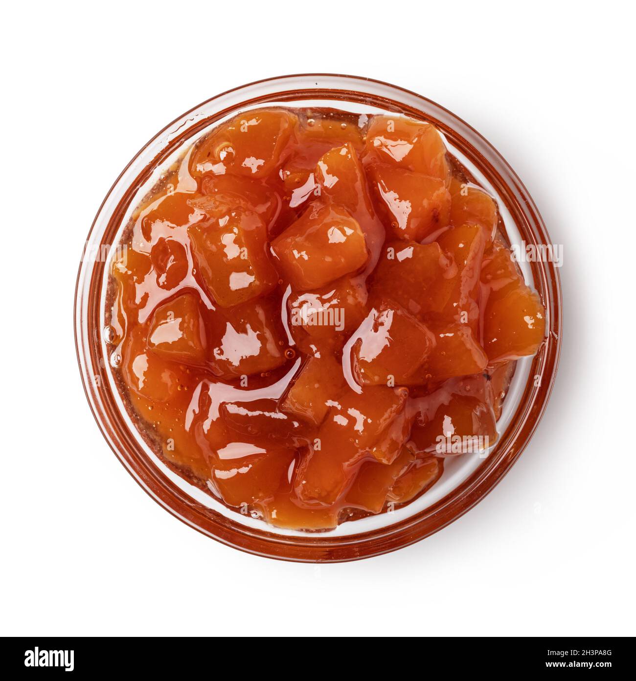 Recipiente di vetro di marmellata di albicocche Foto Stock