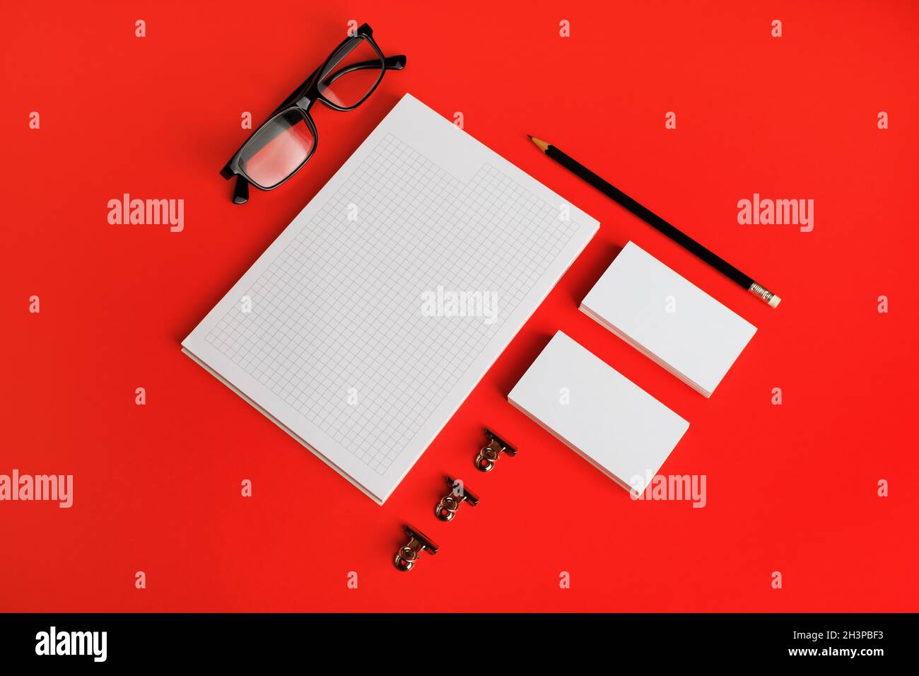 Vuoto set di cancelleria Foto Stock