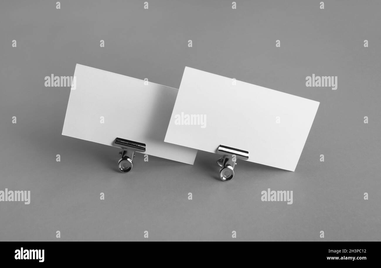 Bianco schede aziendali Foto Stock