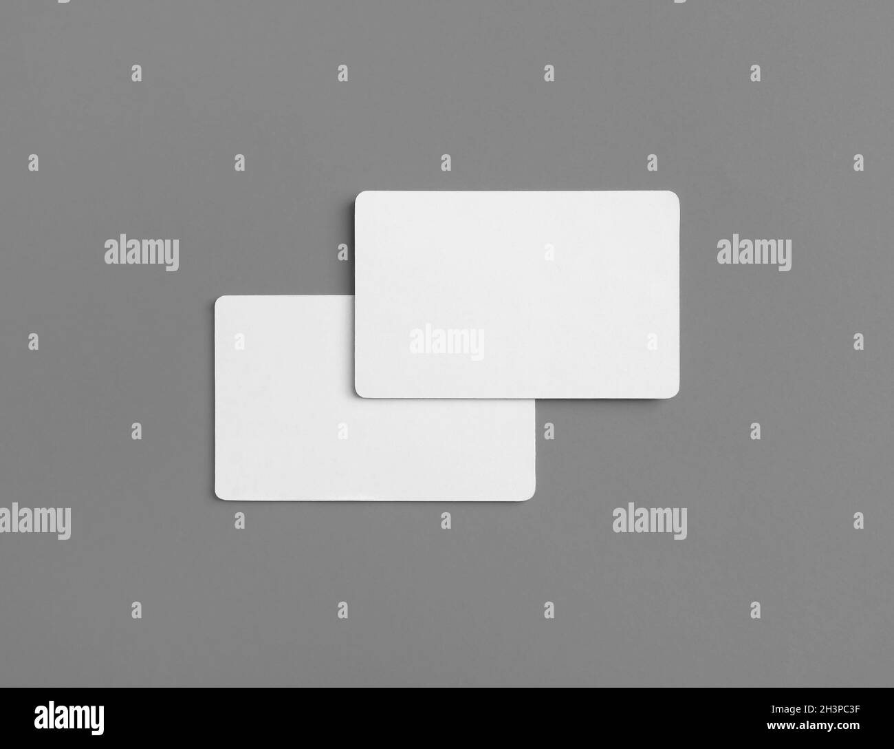 Due blank business cards Foto Stock