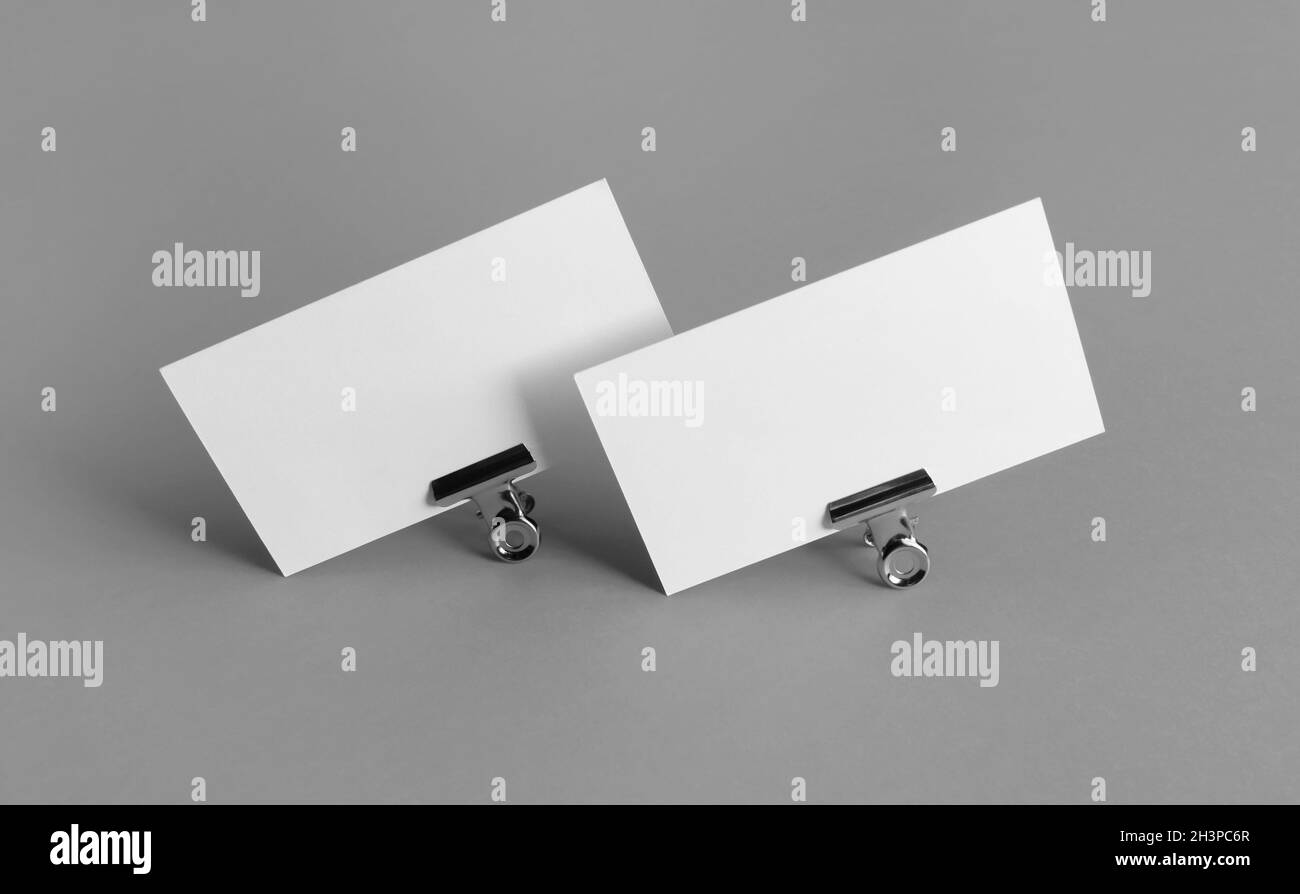 Bianco schede aziendali Foto Stock