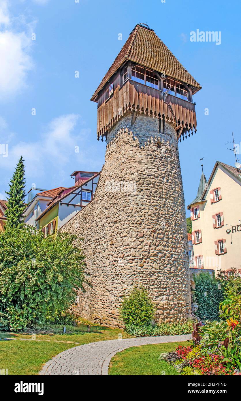 Torre di cicogna Tiengen, Waldshut-Tiengen Foto Stock