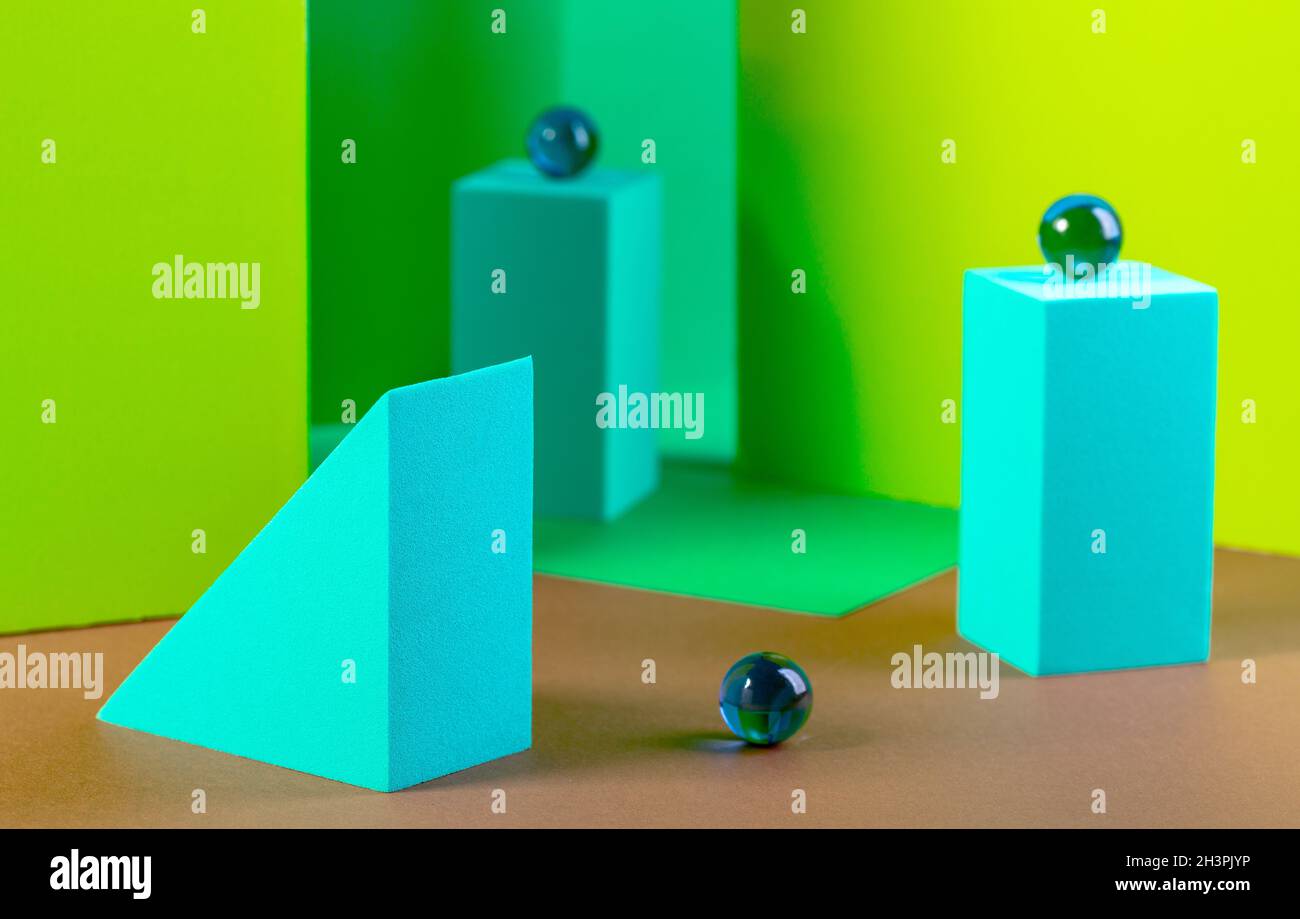 Composizione astratta con forme geometriche. Foto Stock