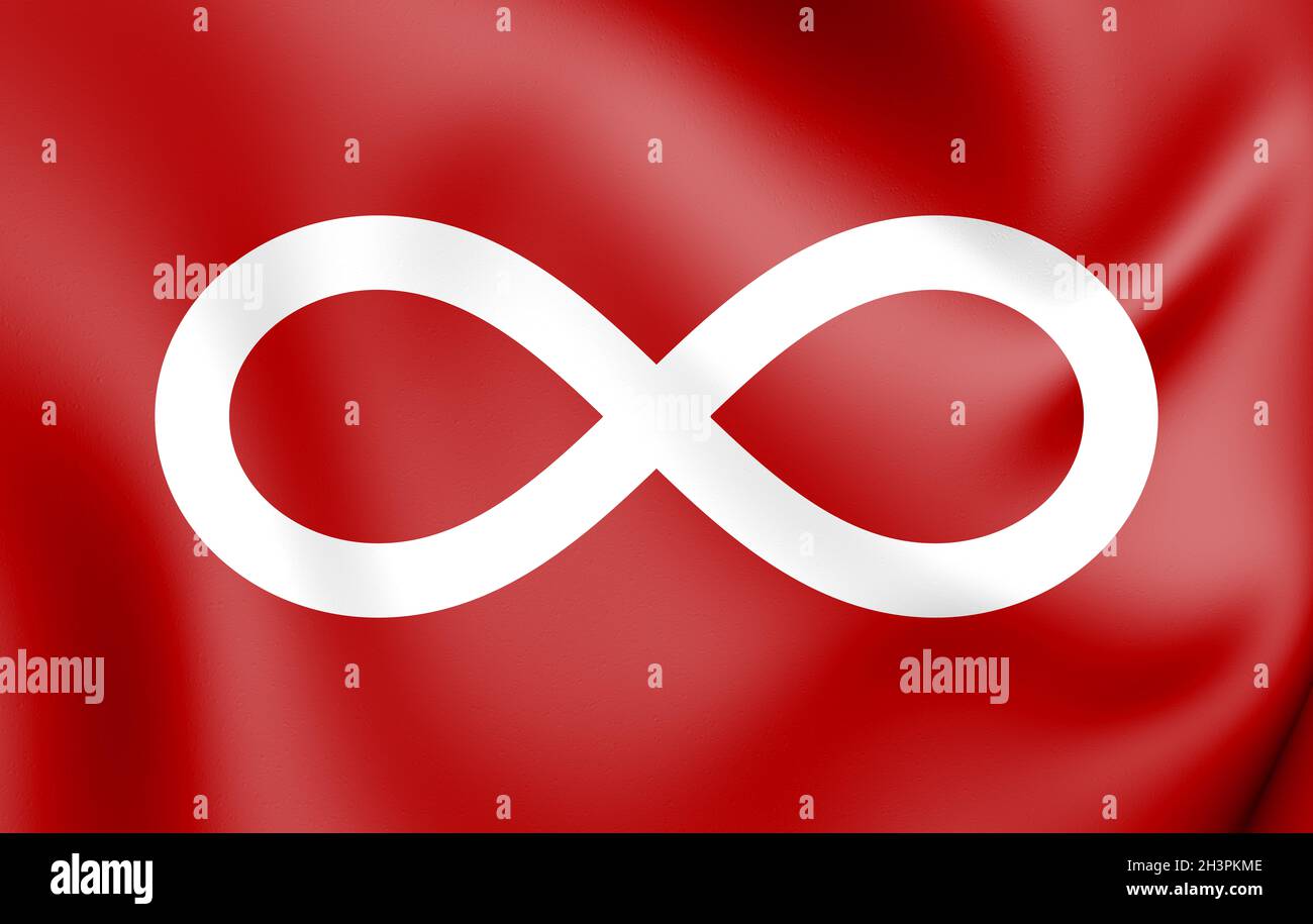 Flag 3D Metis. Illustrazione 3D. Foto Stock