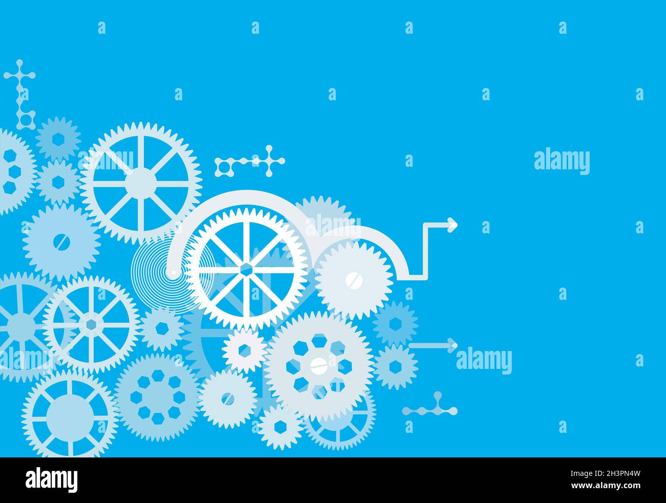 Tecnologia e ingegneria digitale, concetto, tecnologia astratta su sfondo blu Foto Stock