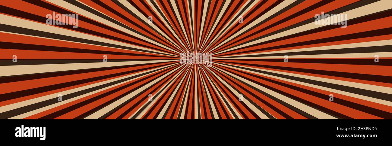 Abstract image, rays of the sun on a red background - Vector Foto Stock