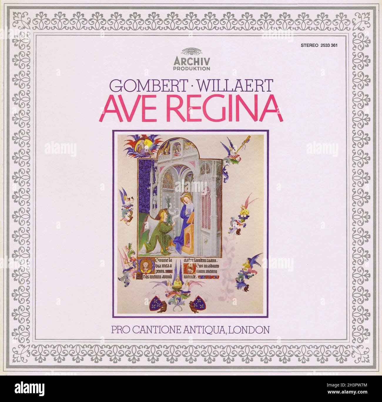 WillÃ¦rt Gombert Ave Regina - Pro Cantione Antiqua DG Archiv - Musica classica Vintage Vinyl Record Foto Stock