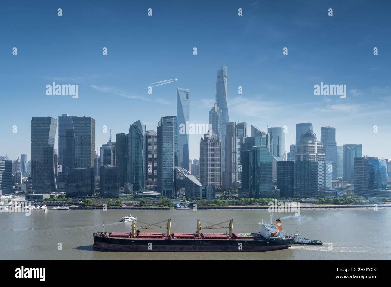 Scena moderna del paesaggio urbano a Shanghai Foto Stock