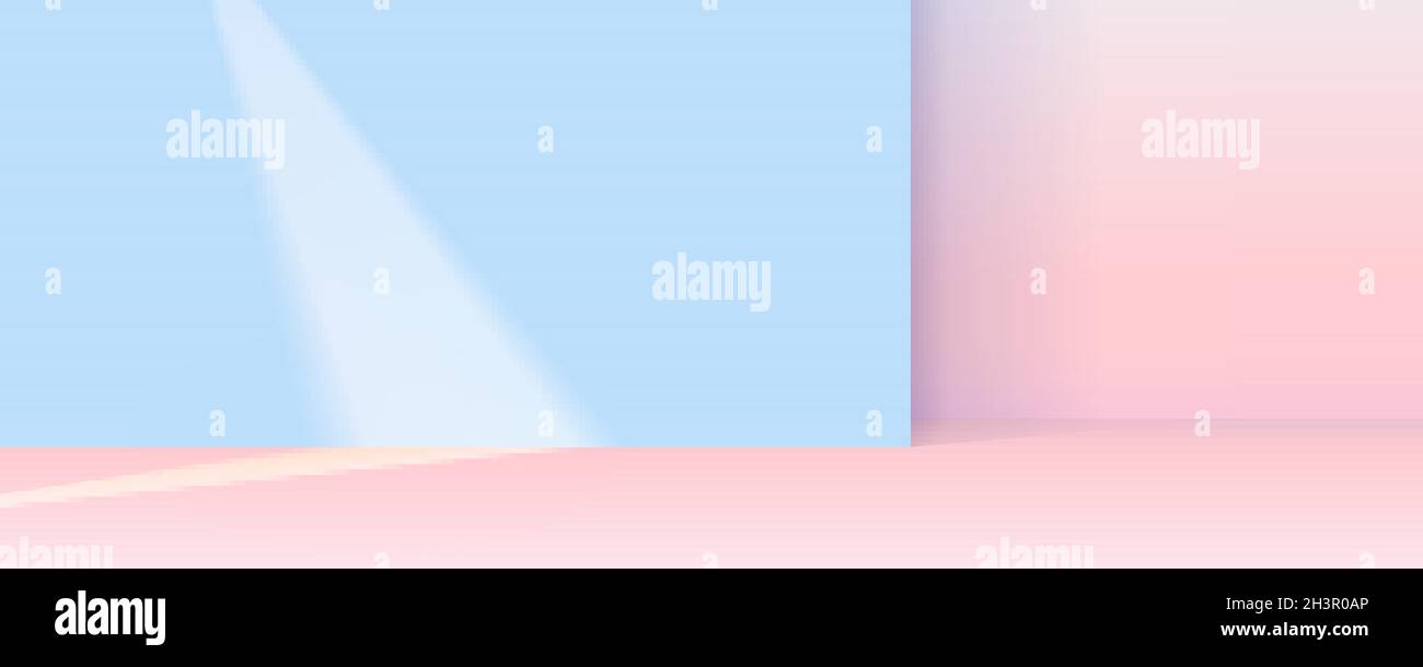 Raggio di luce sulla parete. Sfondo geometrico. Scena per la visualizzazione del prodotto. Illustrazione vettoriale Illustrazione Vettoriale