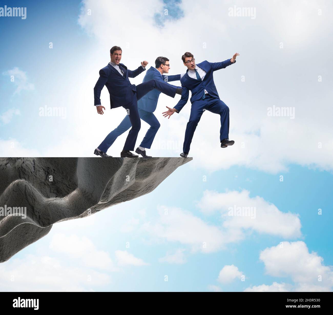 Business immorale concetto di concorrenza con gli imprenditori Foto Stock