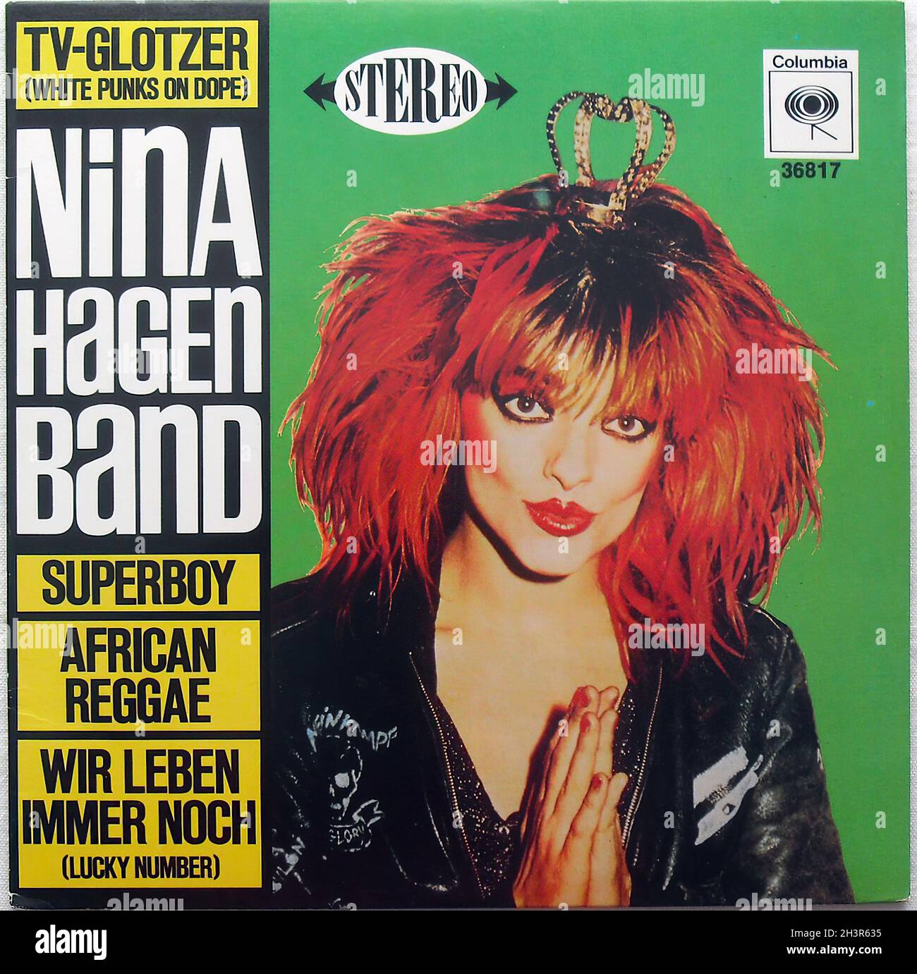 1980 Nina Hagen 10 pollici vinile LP Record singolo TV-Glotzer (punk bianco su corda) Foto Stock