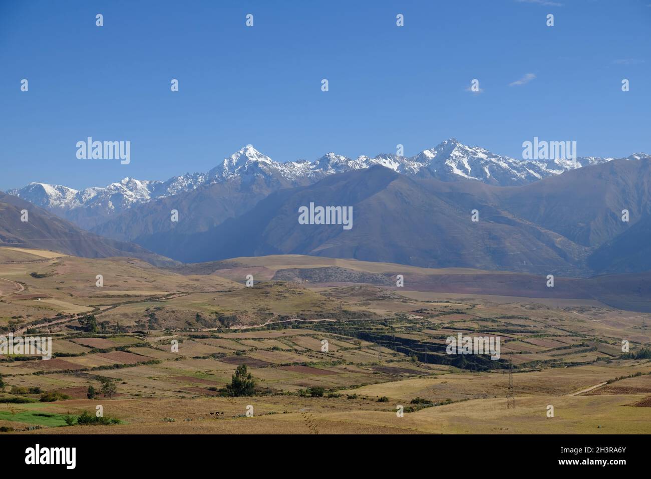 Peru Maras - Valle Sacra negli altopiani andini del Perù Foto Stock