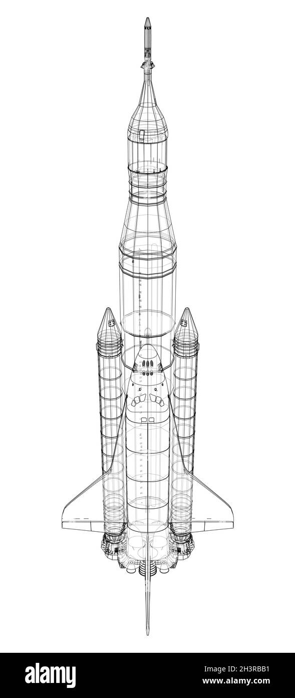 Navetta per il trasporto di razzi Illustrazione Vettoriale