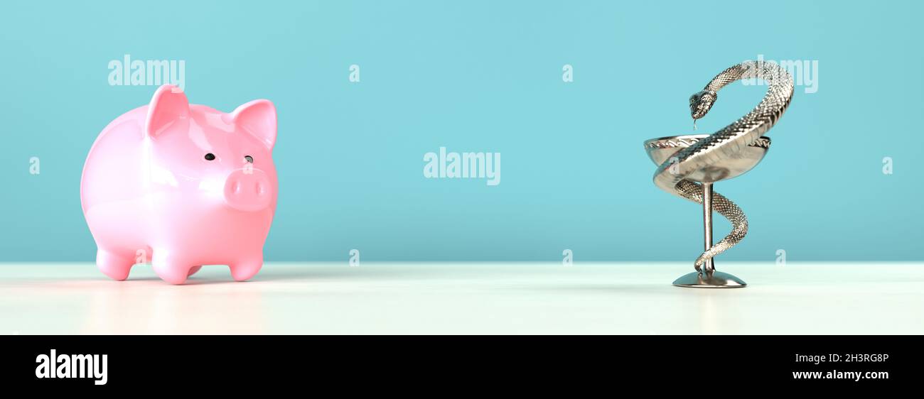 Personale di Aesculapian Medicina Piggy Bank Foto Stock