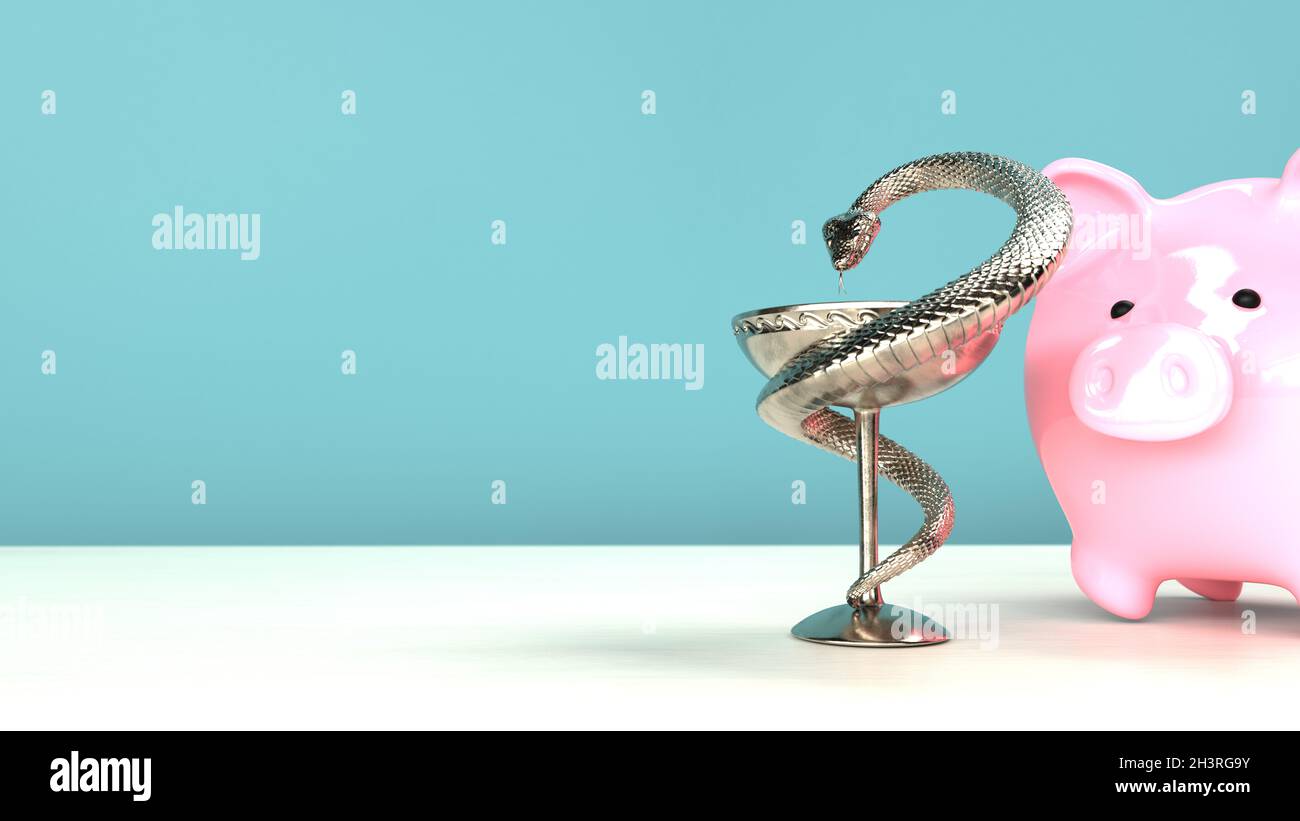 Personale di Aesculapian Medicina Piggy Bank Foto Stock