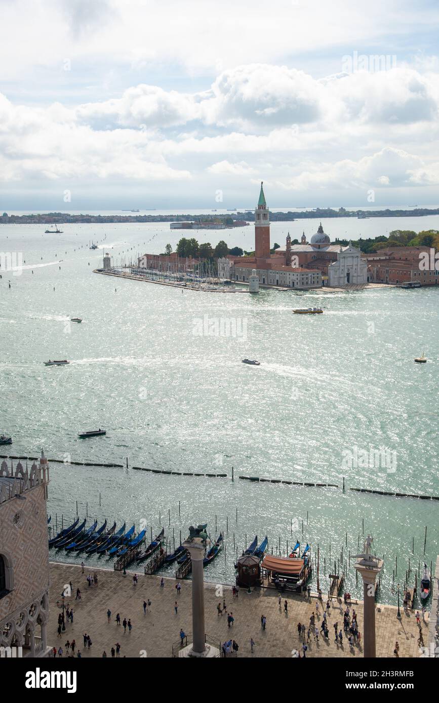 Vista sull'isola di San Giorgio maggiore, Venezia, Italia Foto Stock