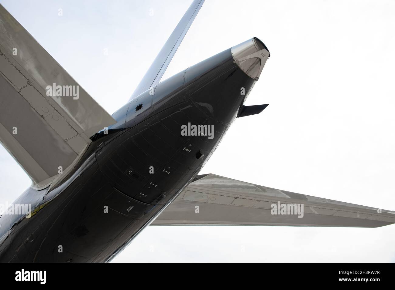 una coda di aeroplano di immagine close-up del getto di affari Foto Stock