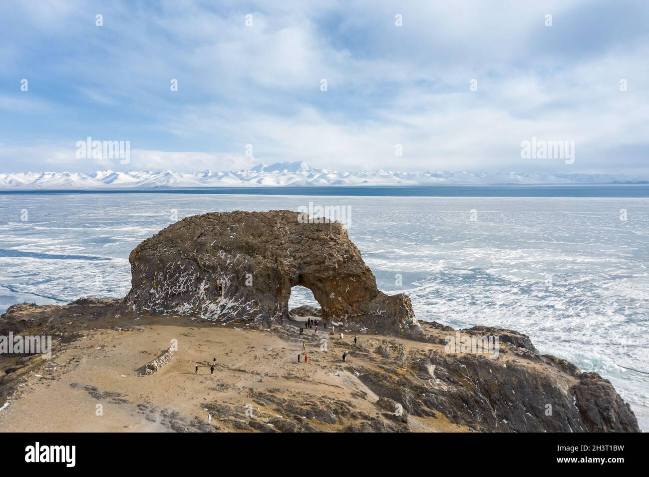 Vista aerea del santo elefante nel lago Nottso Foto Stock