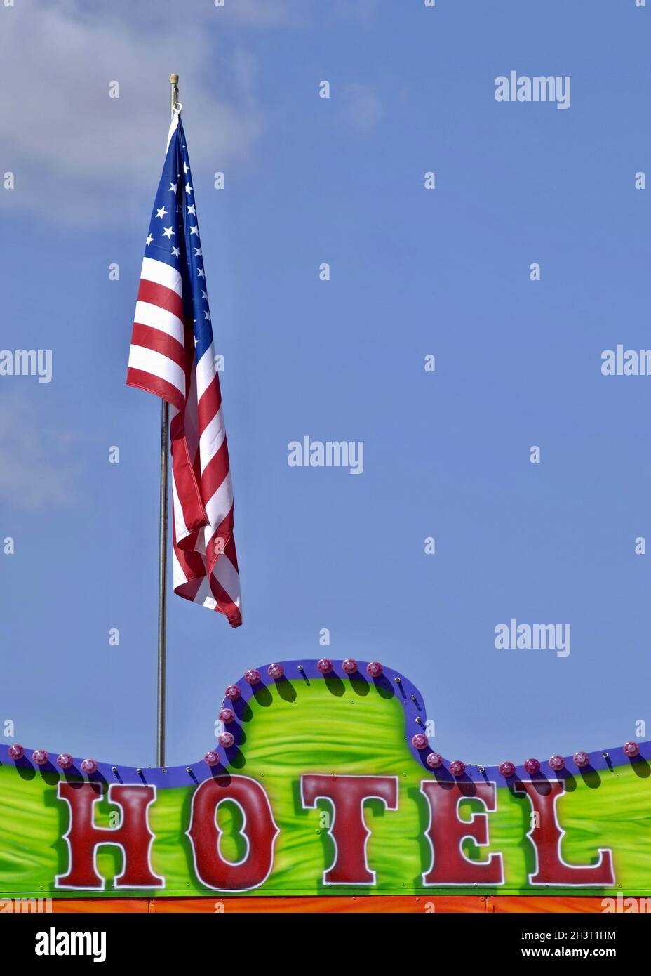 Insegna dell'hotel in stile Western USA Foto Stock