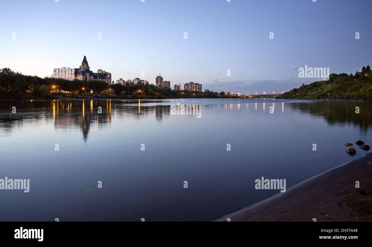 Fotografia notturna Saskatoon Foto Stock