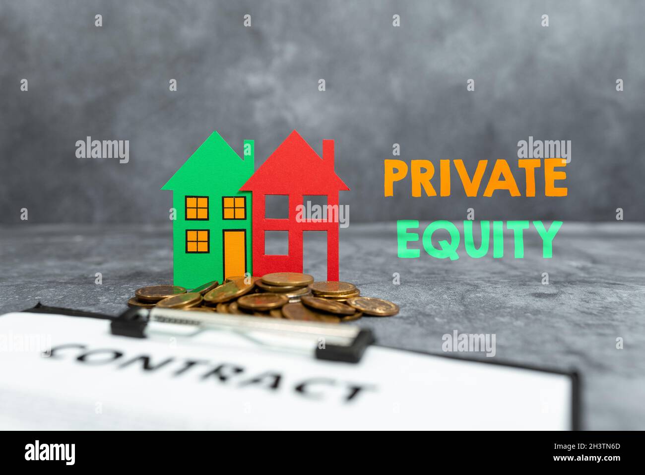 Didascalia concettuale Private Equity. Panoramica delle attività Partnership limitate composte da fondi non quotati in borsa Foto Stock