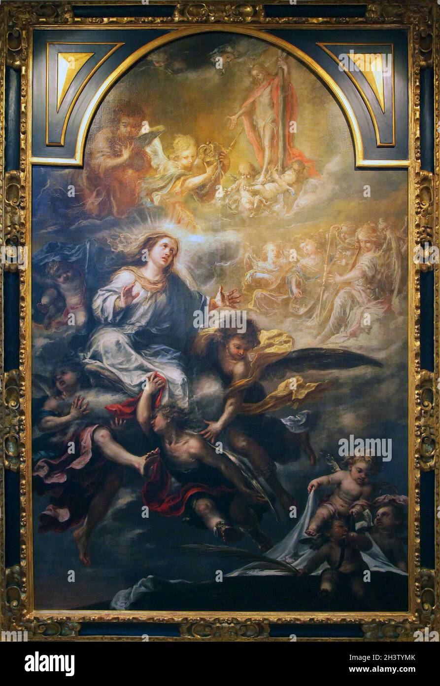 Assunzione della Vergine (1672) di Juan de Valdés Leal (1622 – 1690) pittore e etcher spagnolo dell'epoca barocca. Foto Stock