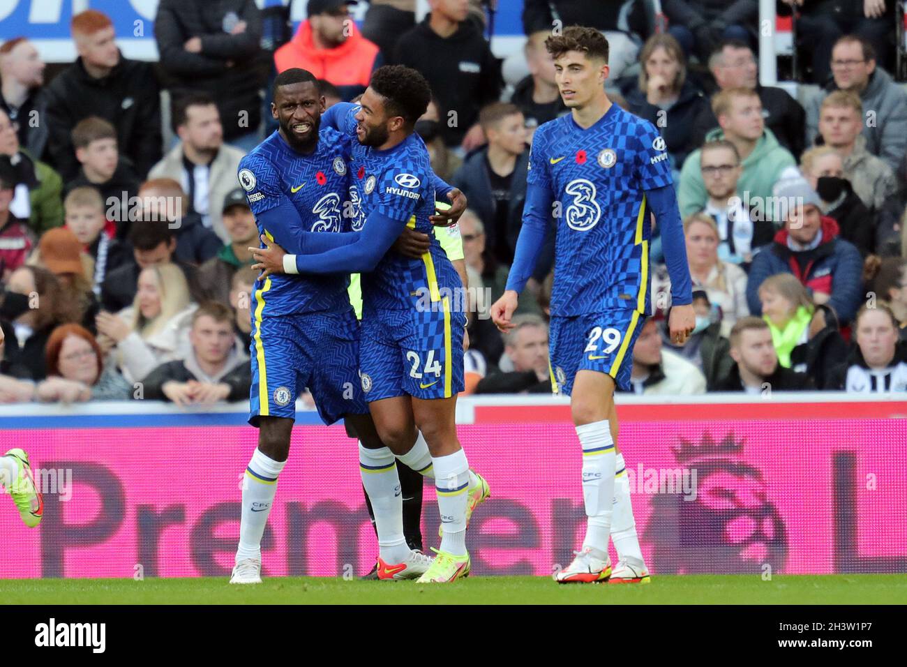 ANTONIO RUDIGER, REECE JAMES, NEWCASTLE UNITED FC V CHELSEA FC, 2021 Foto Stock