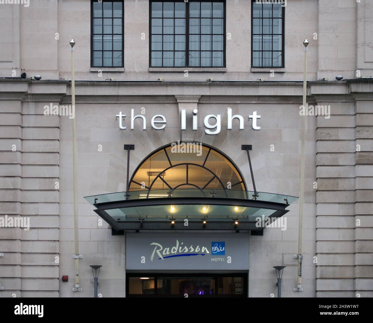 Ingresso all'hotel radisson blu nell'area leggera del centro di leeds Foto Stock