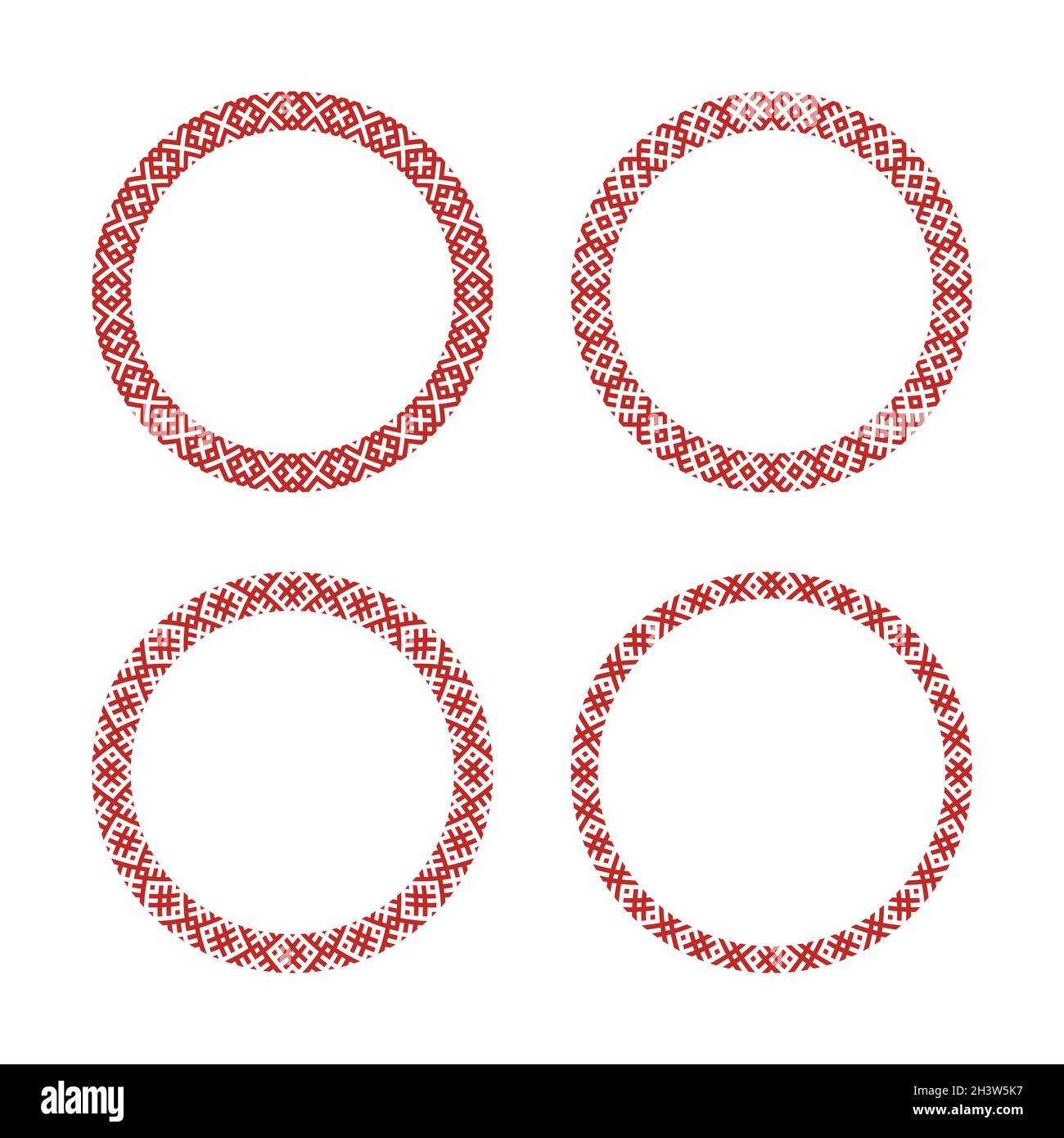 Ricamo e bordi russi antichi. Pattern vettoriale senza giunture dell'ornamento slavico. Illustrazione Vettoriale
