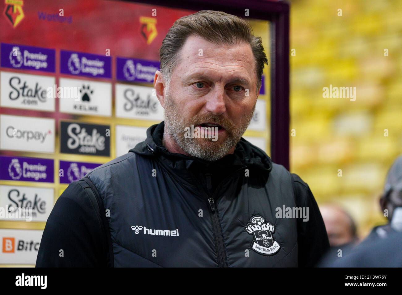 Watford, Regno Unito. 30 Ott 2021. Ralph Hasenhüttl direttore di Southampton a Watford, Regno Unito, il 10/30/2021. (Foto di Richard Washbrooke/News Images/Sipa USA) Credit: Sipa USA/Alamy Live News Foto Stock