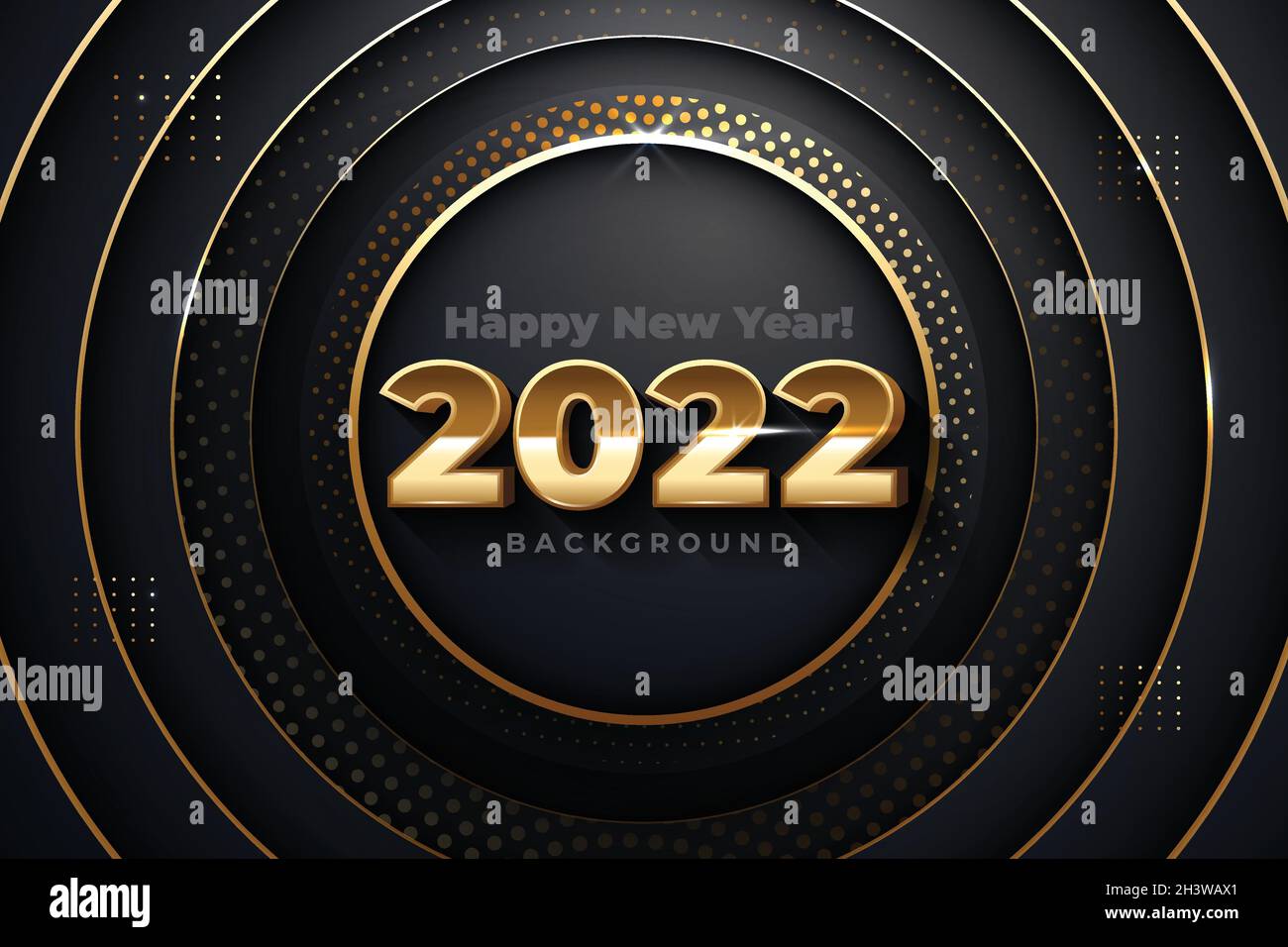 golden new year 2022 disegno vettoriale di sfondo metallico Illustrazione Vettoriale