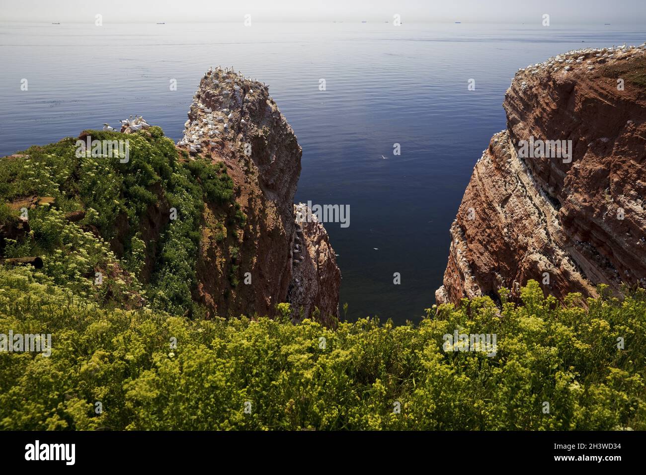 Vista dalla costa occidentale del Mare del Nord, Helgoland, Schleswig-Holstein, Germania, Europa Foto Stock