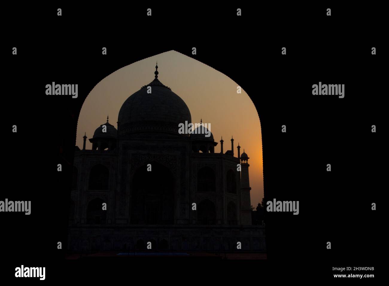 Sunrise al Taj Mahal Foto Stock