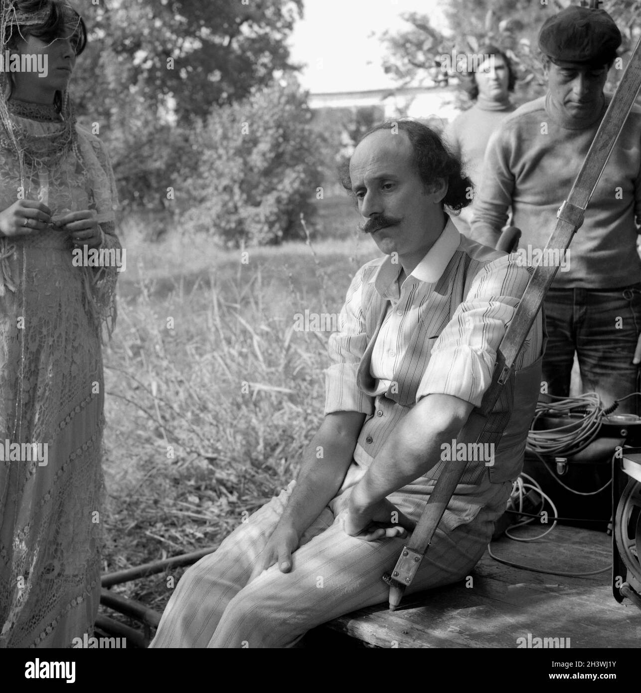 L'attore rumeno Ovidiu Schumacher durante le riprese di 'Spefan Luchian' (1981), regista Nicolae Margineanu Foto Stock