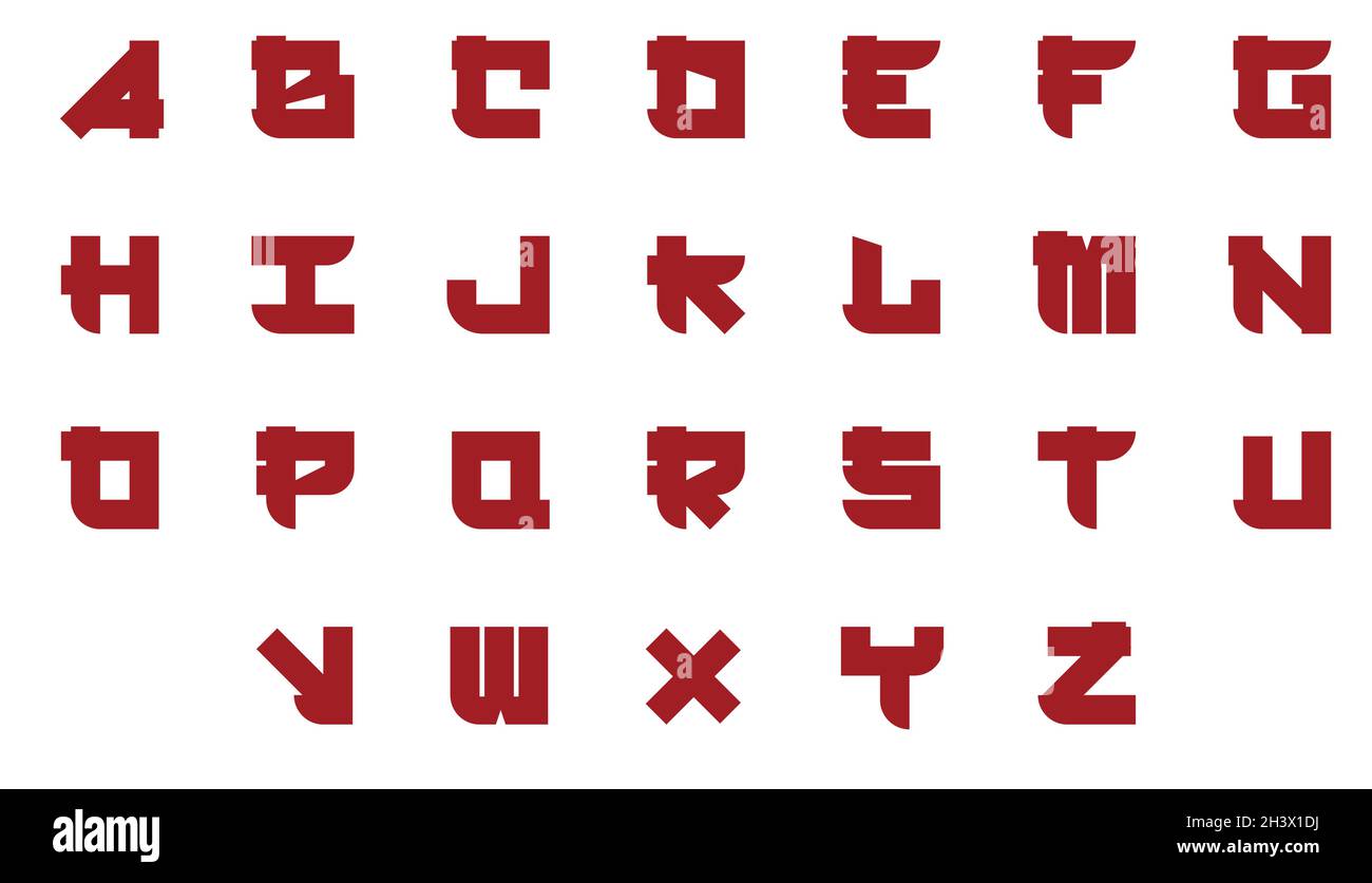 set di lettere font abc, alfabeto - lettere colorate in grassetto Foto Stock