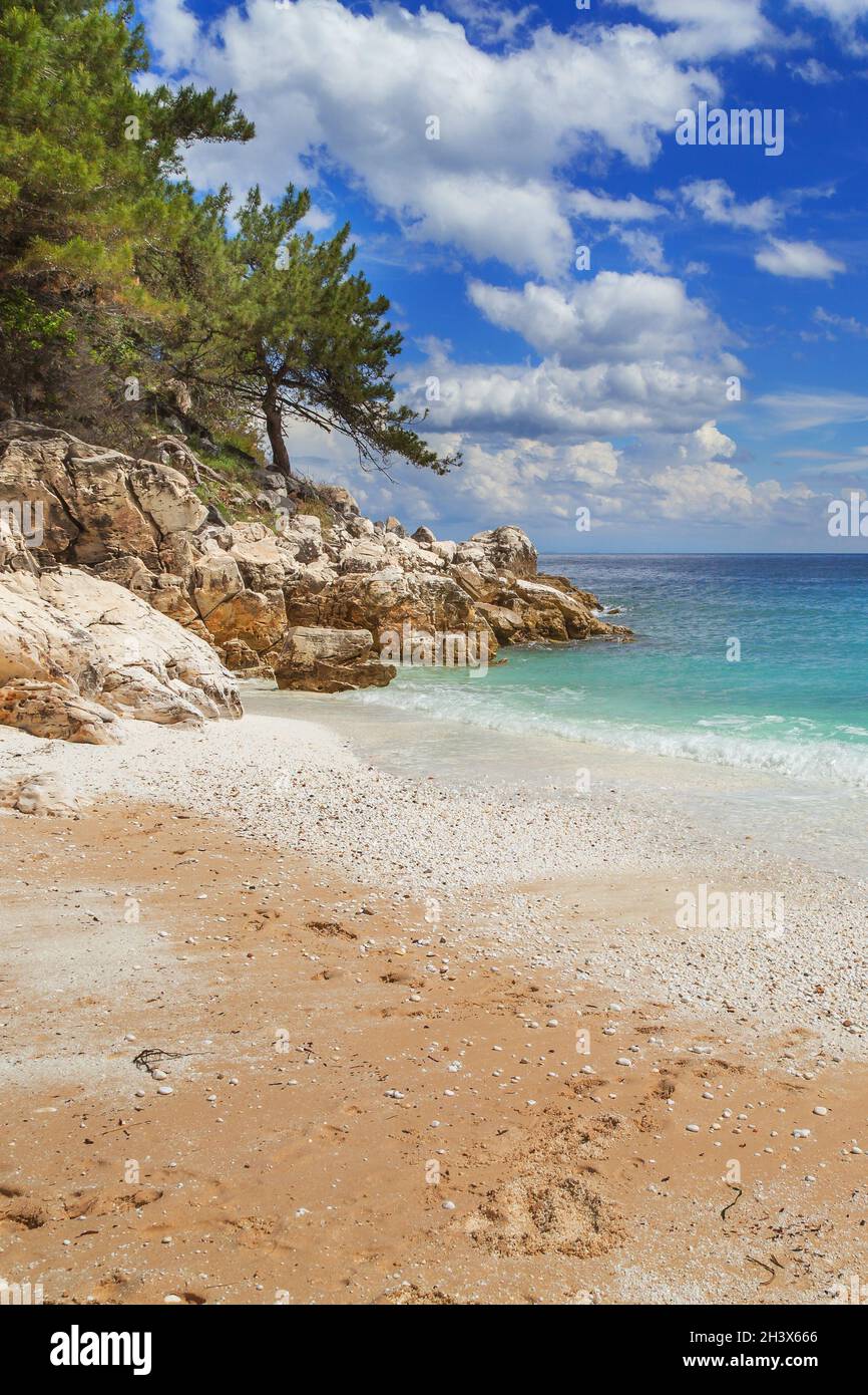 Baia di Marble Beach, Isole Thassos, Grecia Foto Stock