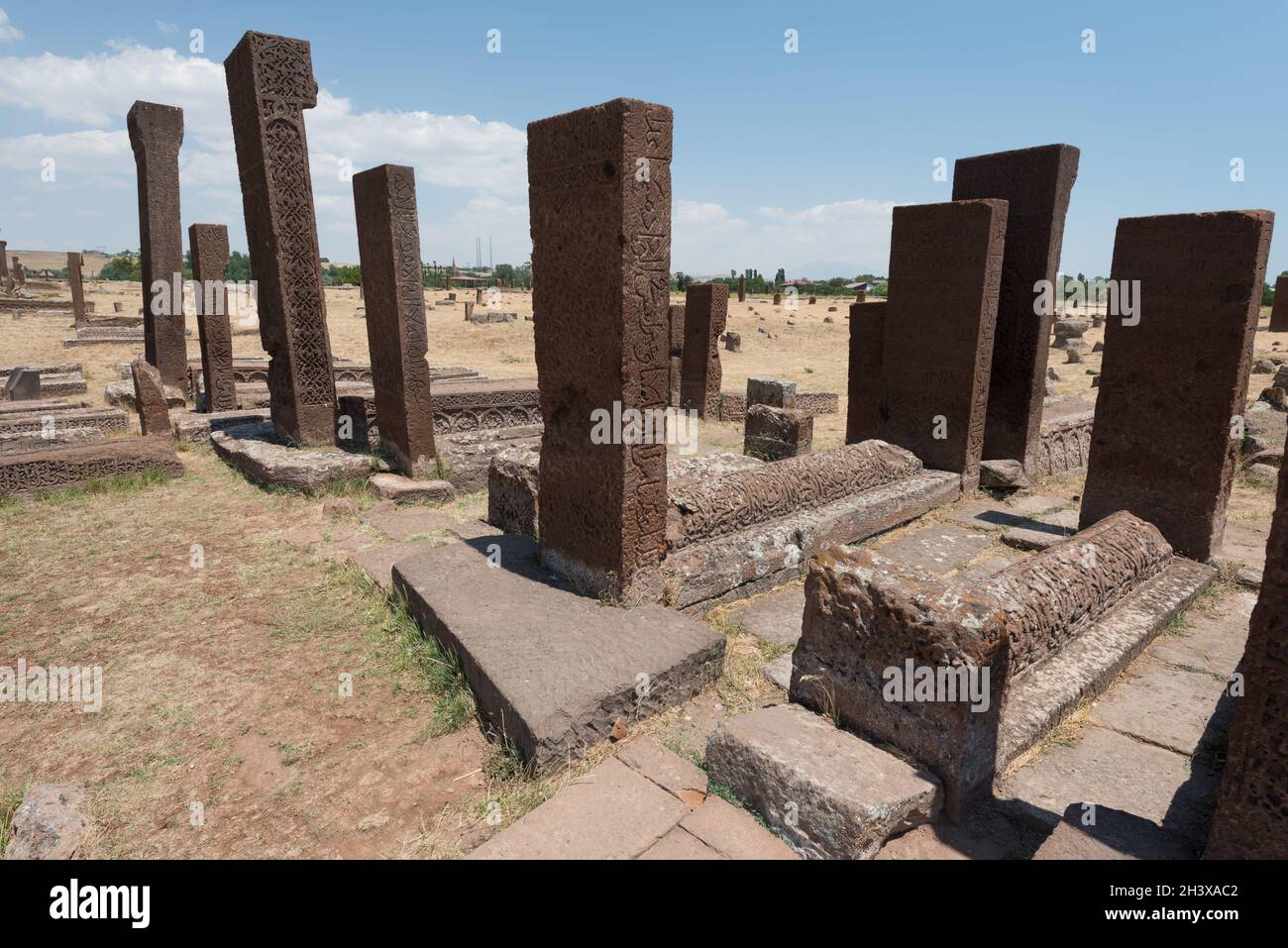 Cimitero Ahlat Seljuk nella Turchia orientale (provincia di Bitlis) Foto Stock