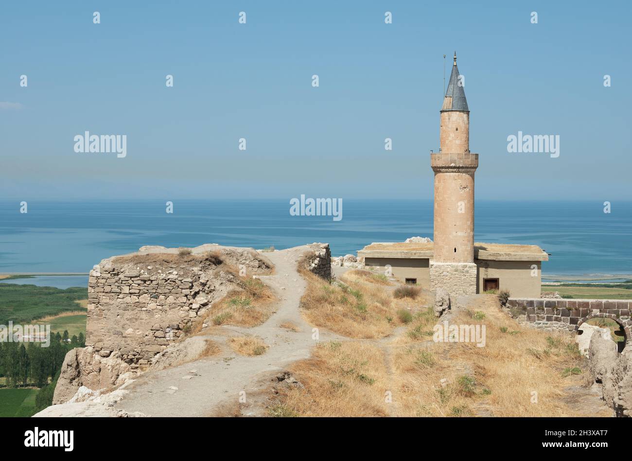 Moschea di Suleyman Khan nella fortezza di Van, Anatolia orientale, Turchia Foto Stock