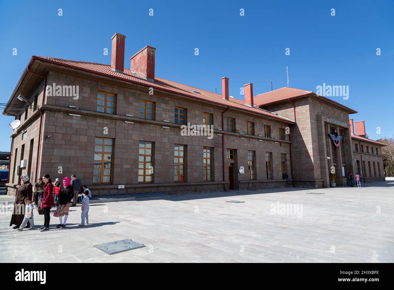 La stazione ferroviaria di Erzurum, la città nella Turchia orientale. Foto Stock