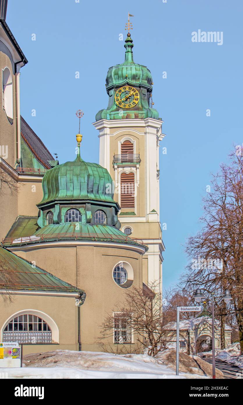 Chiesa parrocchiale cattolica San Pietro e Paolo, Lindenberg i. AllgÃ¤u Foto Stock