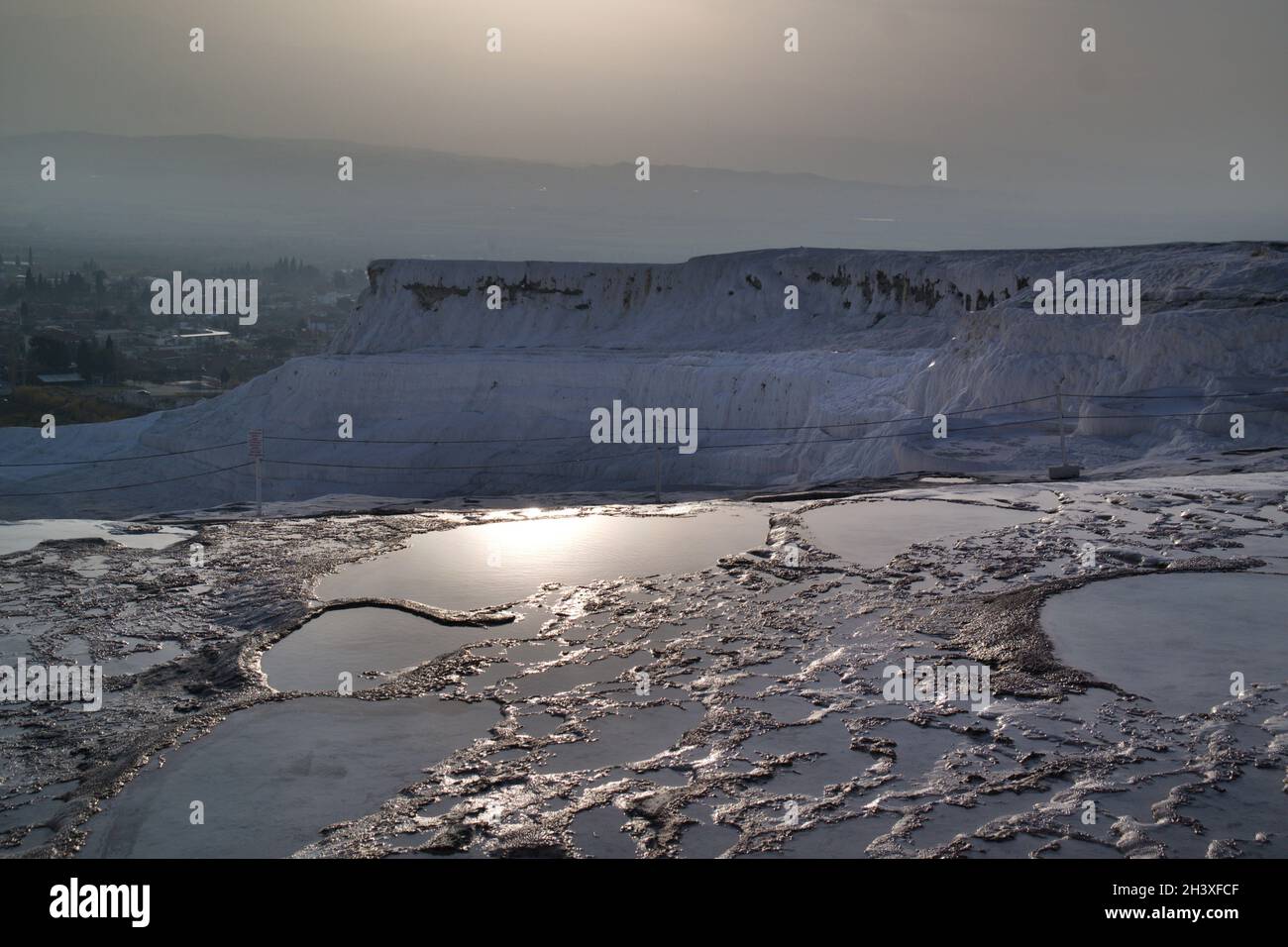 Famoso 'castello di cotone' di Pamukkale, Turchia Foto Stock