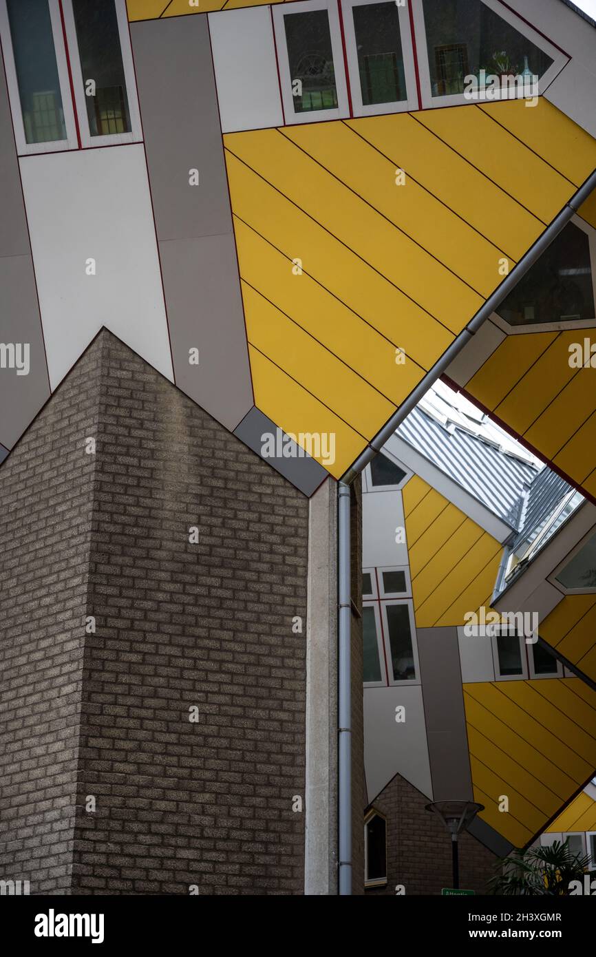 Case di colore giallo cubico a Rotterdam Foto Stock