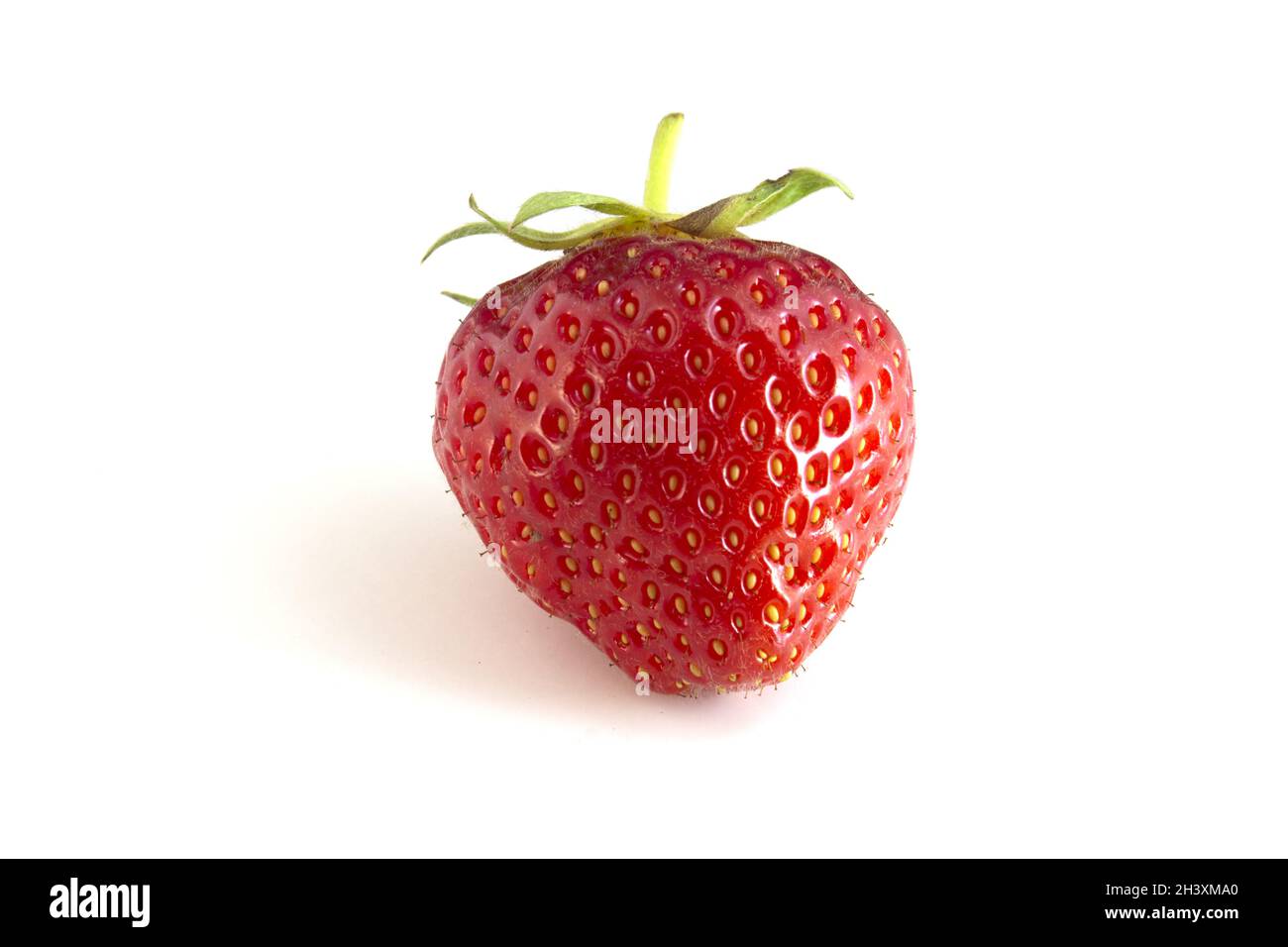 Fragole isolate su sfondo bianco. Abbiamo visto una bacche deliziosa. Foto Stock