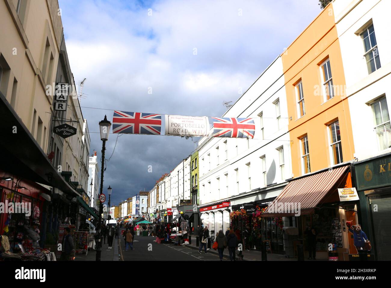 Portobello Road Market Notting Hill Londra Inghilterra Regno Unito Foto Stock