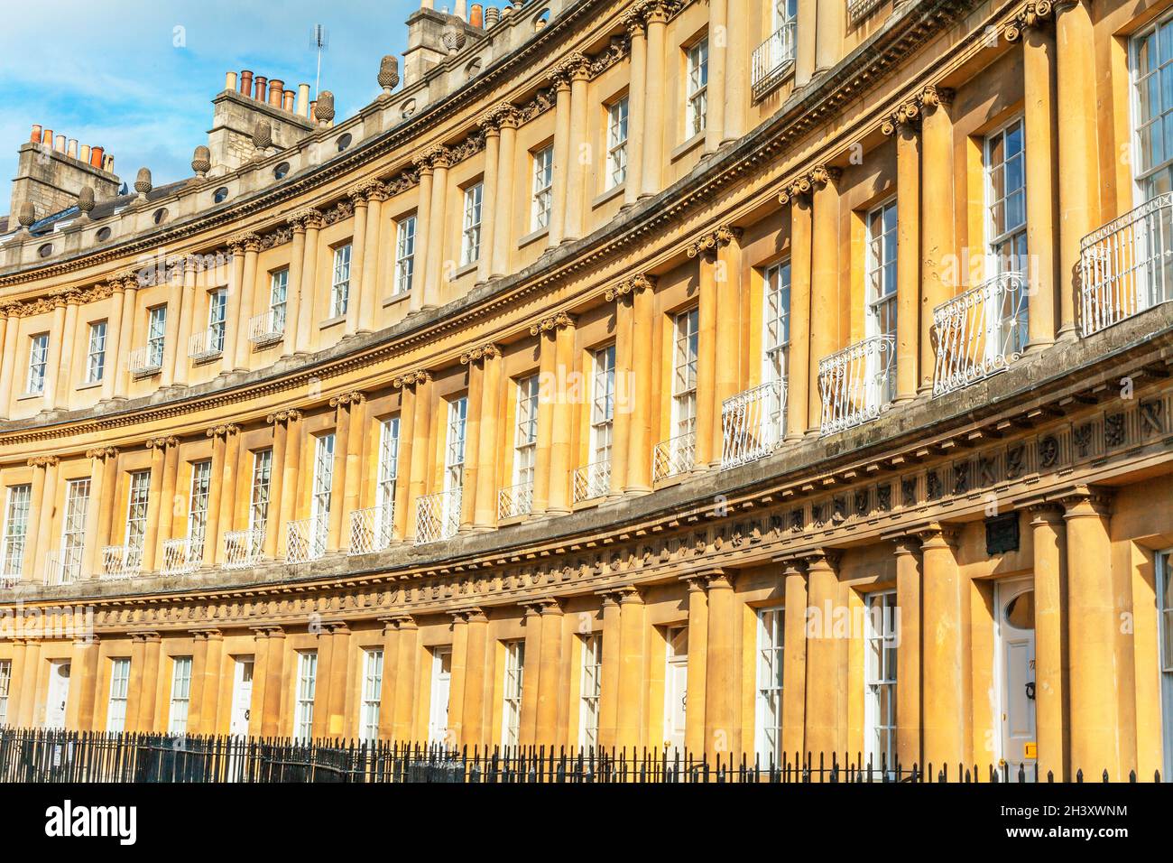 Il Royal Crescent, Bath, Somerset, Inghilterra, Regno Unito Foto Stock