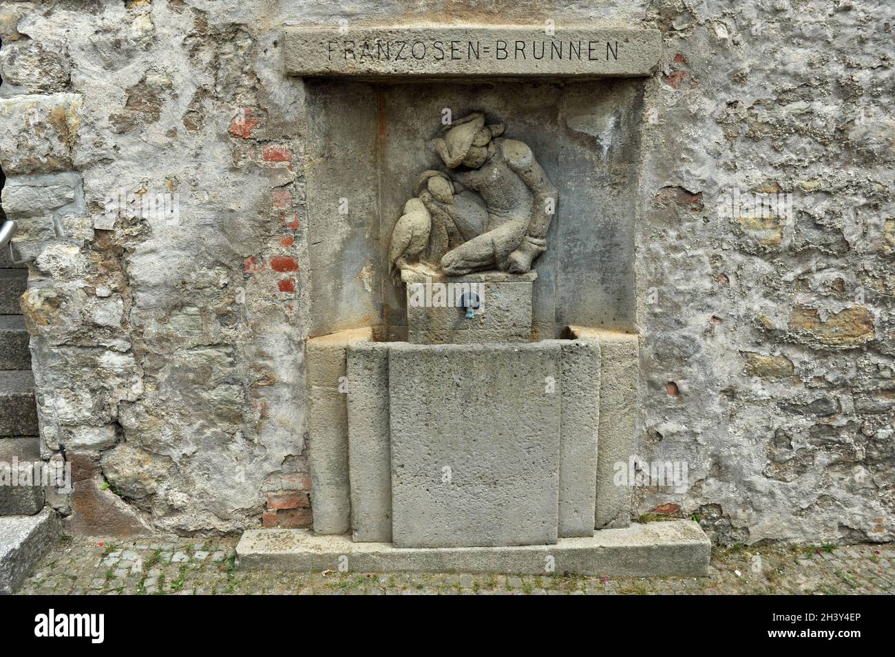 Fontana francese a Merseburg Foto Stock