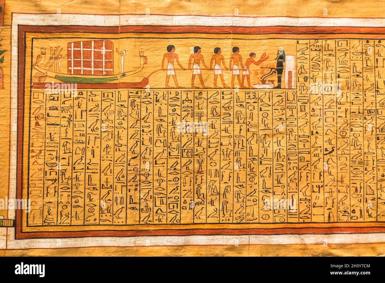 Antico papiro egizio con geroglifico. Manoscritto antico Foto stock - Alamy