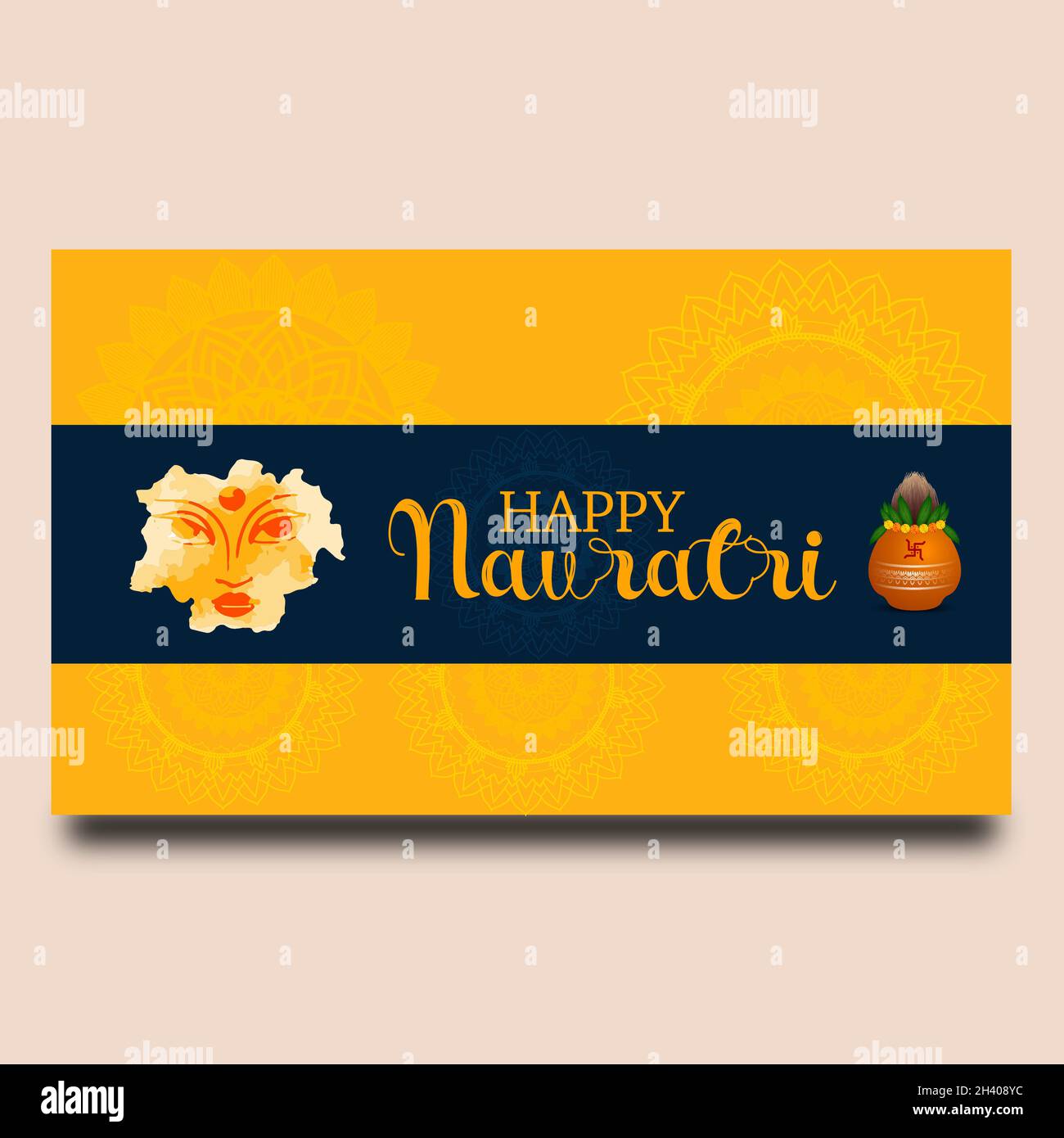 Buon Navratri Card Illustrazione Vettoriale